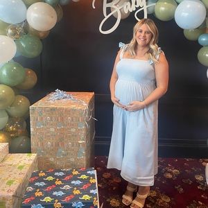Maternity baby blue dress